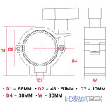 Beamz - Bc50-100N Aluminium Half Coupler - Image 4