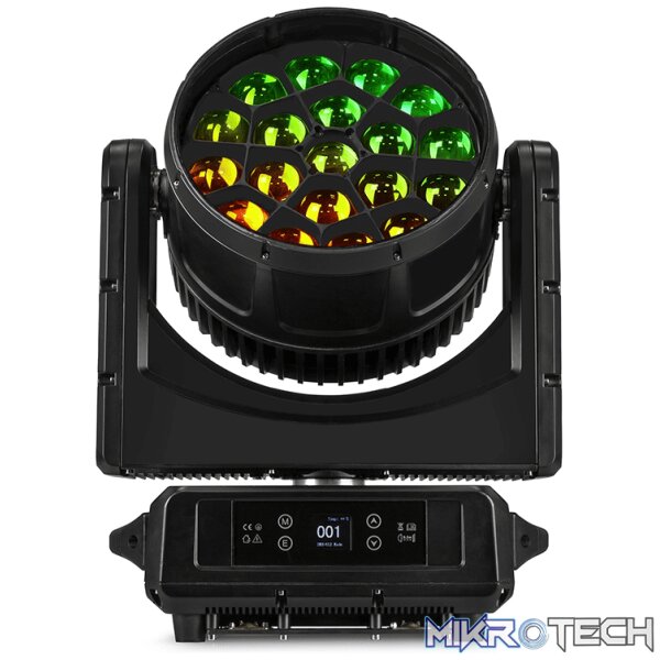 Beamzpro Nereid1940 Led Moving Head Bee Eye Zoom Ip65 19X 40W Rgbw [2 Pieces In Flightcase] - Image 3
