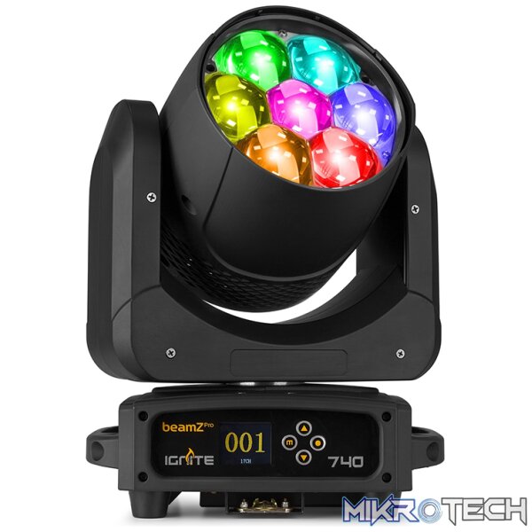 Beamzpro Ignite740 Led Moving Head Wash Zoom 7X 40W Rgbw - Image 2