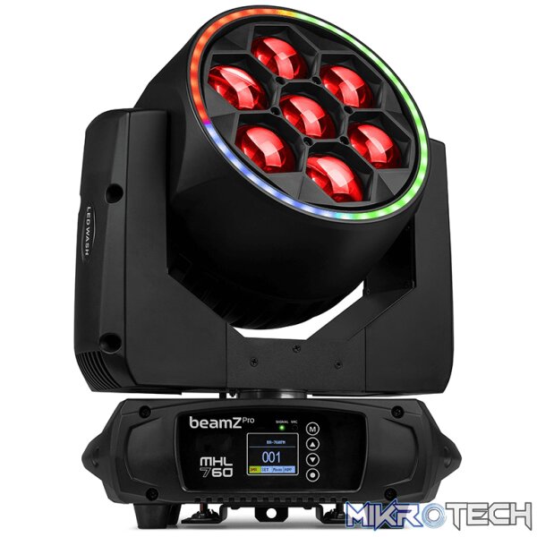 Beamzpro Mhl760 Led Moving Head Bee Eye Zoom 7X 60W Rgbw - Image 3