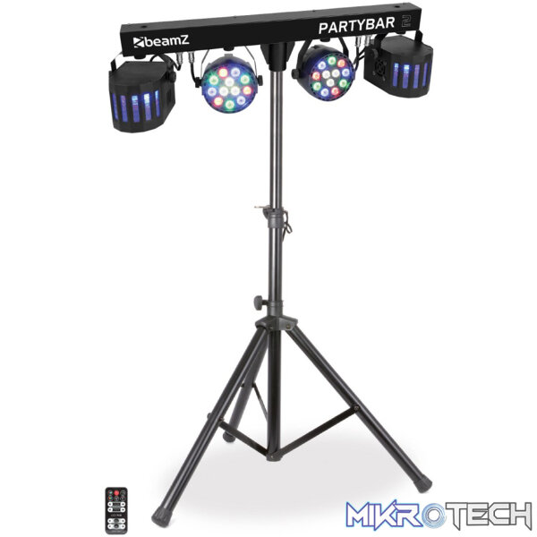 153238B_1 Beamz Partybar2 2X Led Par And 2X Derby 32X 1W Rgbw - Image 1