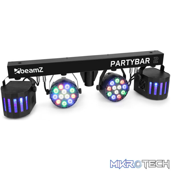 Beamz Partybar2 2X Led Par And 2X Derby 32X 1W Rgbw - Image 2