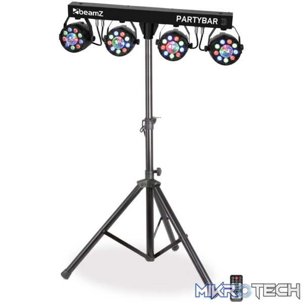 153240B_1 Beamz Partybar3 4X Led Par With Magic Ball 48X 1W Rgb - Image 1