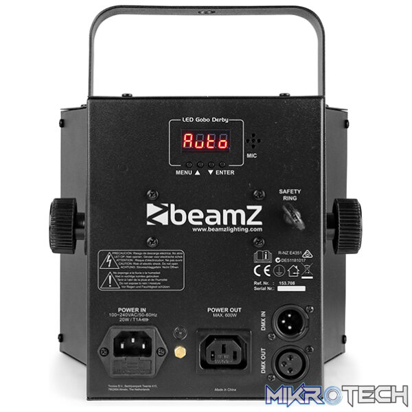 Beamz Led Gobo Derby With Uv And Strobe 5X 3W Led 16X 3W Rgbawuv - Image 3