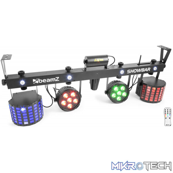 153800B_1 Beamz Led Showbar With Par Butterfly Laser And Strobe 4X 1W Led 12X 8W Rgbwuv - Image 1