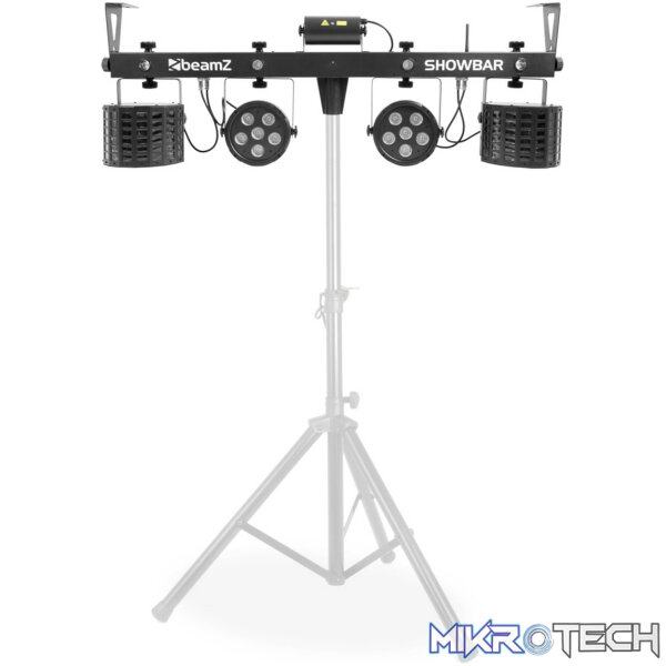 Beamz Led Showbar With Par Butterfly Laser And Strobe 4X 1W Led 12X 8W Rgbwuv - Image 2