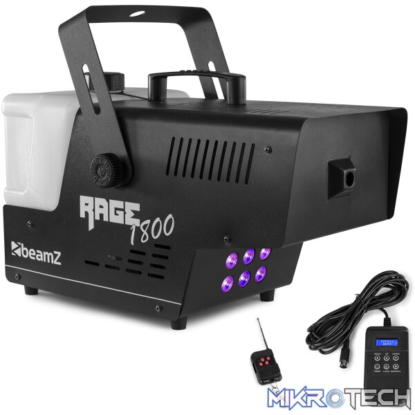 160718B_1 Beamz - Rage1800Led Smoke Machine With Timer Controller - Image 1