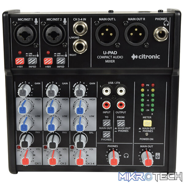 170879CT_1 Citronic - Qtx - U-Pad Compact Music Mixer Usb Interface - Image 1
