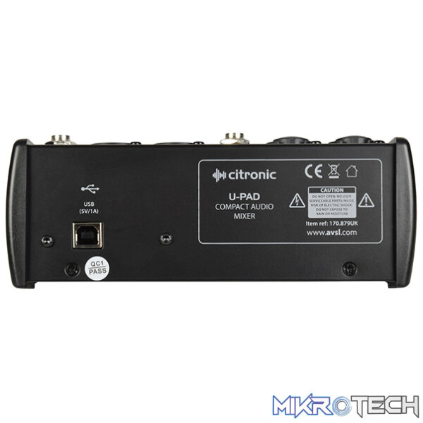 Citronic - Qtx - U-Pad Compact Music Mixer Usb Interface - Image 4