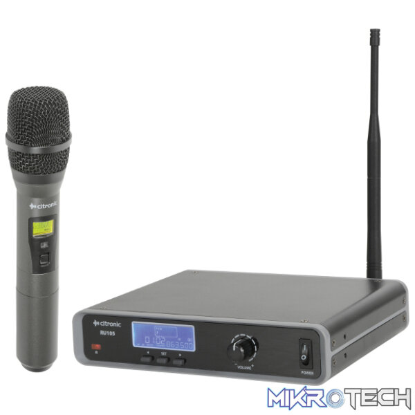 171.971_CO3 Citronic - Ru105-H Tuneable Uhf Handheld Microphone System - Image 1