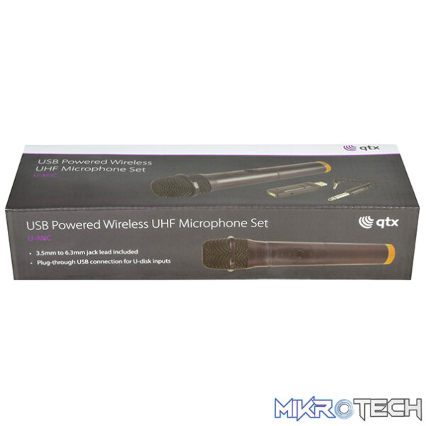 Qtx - U-Mic-864.8 Wireless Set - Usb Powered Handheld Uhf Microphone - Image 6