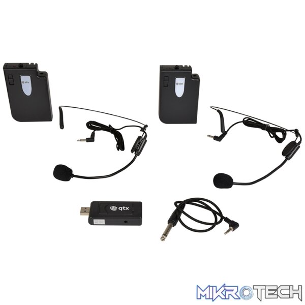 171812QX_1 Qtx - U-Mic-863.2+864.8-N Dual Usb Neckband Mic Uhf Wrls System 863.2+864.8Mhz - Image 1