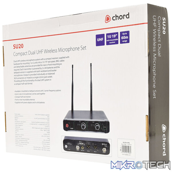 Chord - Su20-H-Rg Compact Dual Handheld Uhf Microphone Sets - Image 6