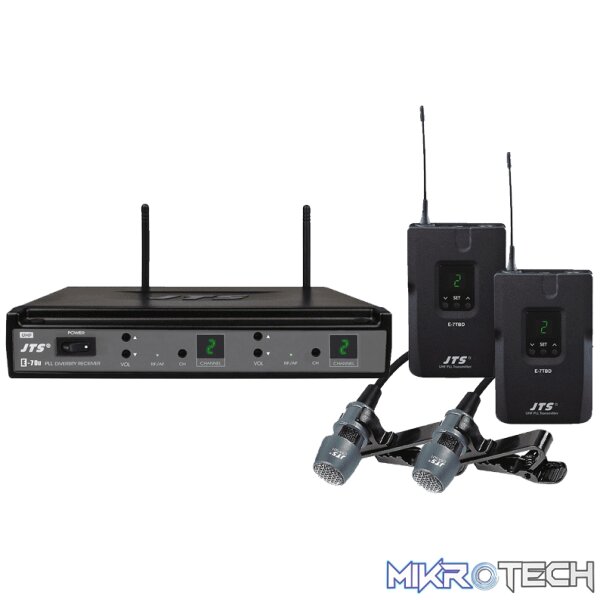 171966JTS_1 Jts - E-7Du/E-7Tb +Cm-501×2 Uhf Dual Lapel Diversity Mic 518-542 Mhz - Image 1