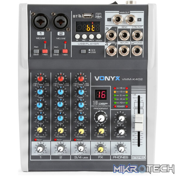 Vonyx - Vmm-K402 Music Mixer Wth Dsp/Bt/Mp3/Usb/Rec - Image 2