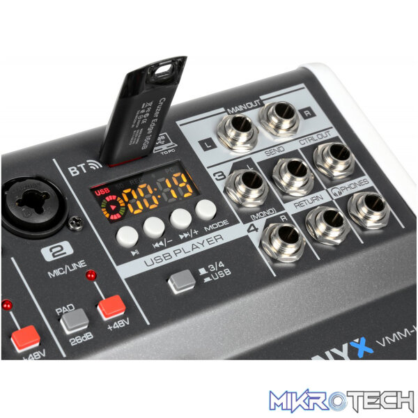 Vonyx - Vmm-K402 Music Mixer Wth Dsp/Bt/Mp3/Usb/Rec - Image 4