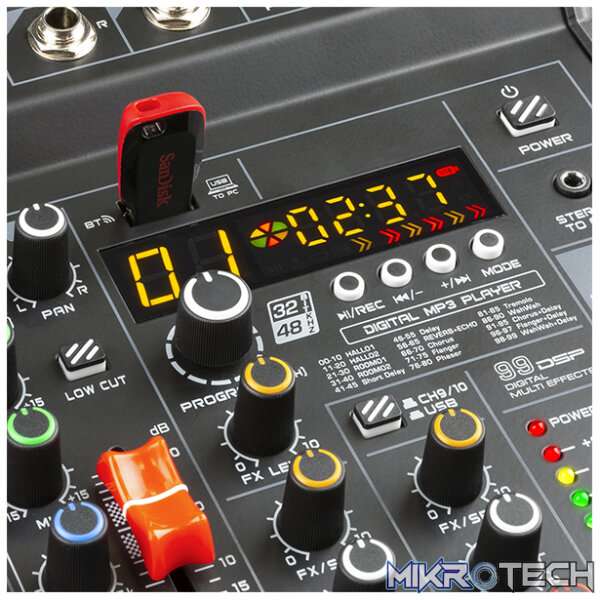 Vonyx - Vm-Kg08 8Ch Music Mixer Bt/Mp3/Usb/Dsp Record - Image 3