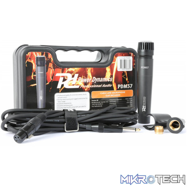 173434PDM_1 Power Dynamics - Pdm57 Dynamic Instrument Microphone In Case - Image 1