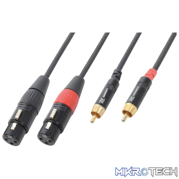 176690-3-6 Power Dynamics Connex - 6.0M Signal Lead 2X Xlr F - 2Rca M - Image 1