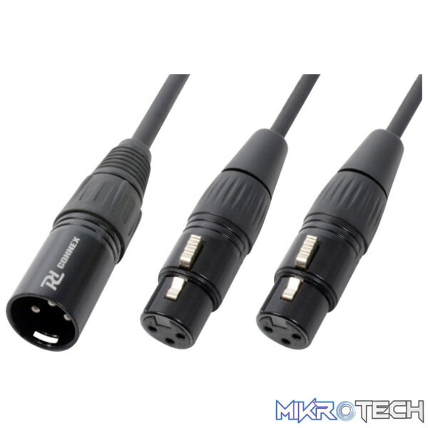 176977PDC_1 Power Dynamics Connex - 0.25M Mic Lead Xlr M - 2 X Xlr F - Image 1