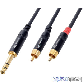 Power Dynamics Connex - 1.5M Signal Lead 6.3 Stereo- 2 Rca Male