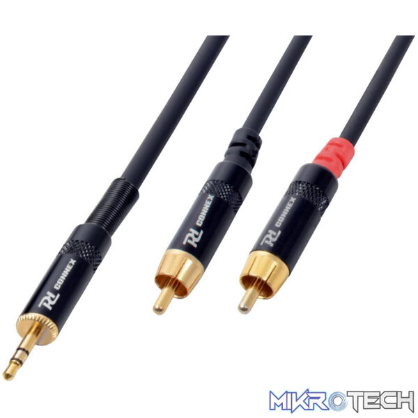 177033PDC Power Dynamics Connex - 1.5M Signal Lead 3.5 Stereo- 2Xrca Male - Image 1