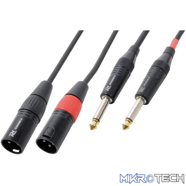 177057PDC Power Dynamics Connex - 6M Signal Lead 2X Xlr Male - 2X 6.3 Mono - Image 1