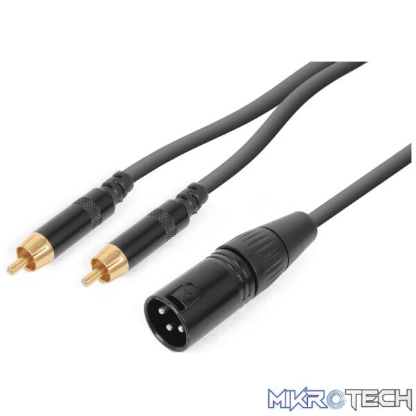 177159PDC_1 Power Dynamics Connex - Cx58-3 Signal Lead Xlr M - 2Rca M 3M - Image 1