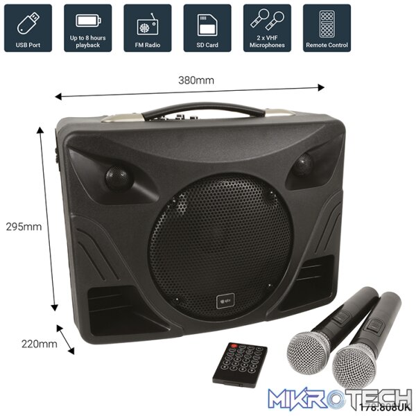 Qtx - Delta-50 Series Portable Pa Unit 8In 50W Bt/Usb/Sd/Fm - Image 9