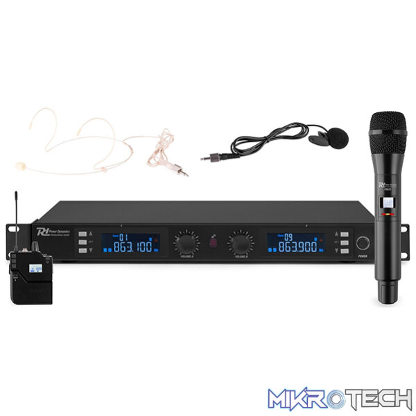 179012PDM_1 Power Dynamics - Pd632C Dual Combo Digital Uhf Wireless Microphone System - Image 1