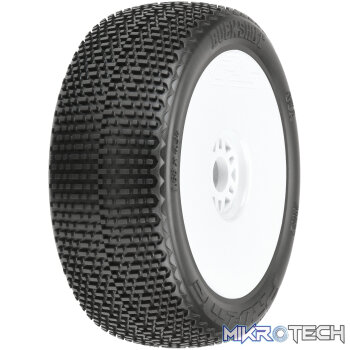 1/8 Buck Shot S3 Front/Rear Buggy Tires Mounted 17mm White (2)