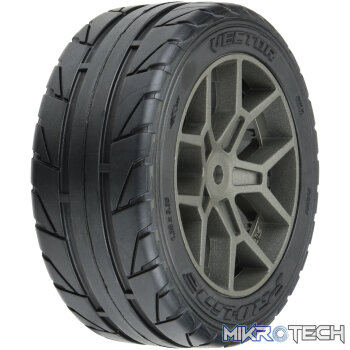 1/8 Vector S3 Front/Rear 35/85 2.4? Belted Mounted Tires