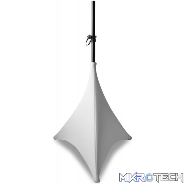 180068B_1 Beamz - Lss12W Lycra Speaker Stand Sleeve 1.2M White - Image 1