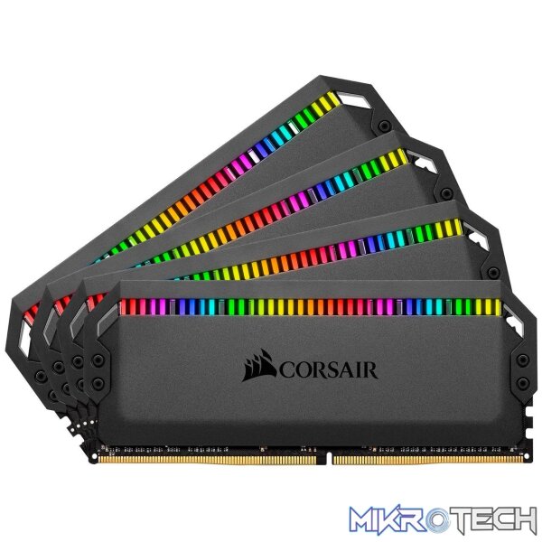 20-236-661-S01 Corsair Dominator Platinum RGB 128GB (32GB x 4 kit) DDR4-3200 288 pin 1.35V Memory Module Black - Image 1