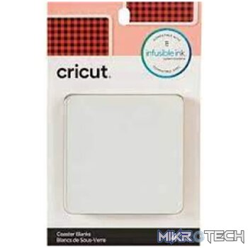 2006581: Cricut Infusible Ink Aluminium Coasters 4-pack (White; Square); 4 square coasters 3.75'' x 3.75'' (9.5 cm x 9.5 cm)
