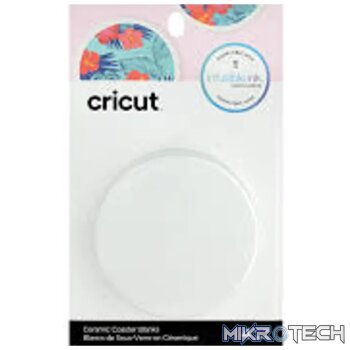2006582: Cricut Infusible Ink Ceramic Coasters 4-pack (White; Round); 4 round coasters 3.6'' dia. (9.1 cm)