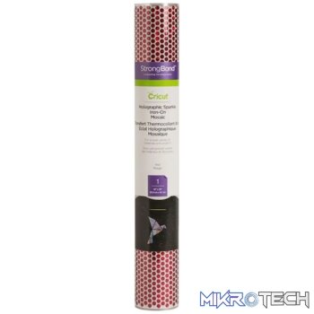 2006982: Cricut holo Sparkle Iron-On 12x24'' (Mosaic Circles Red)