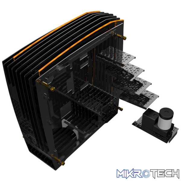 In-Win ca02 H-Frame 2.0 Black & Green E-ATX Open Frame Chassis - Image 4