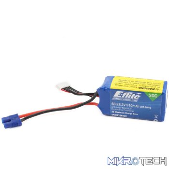 22.2v 910mAh 6S 30C LiPo w/EC3