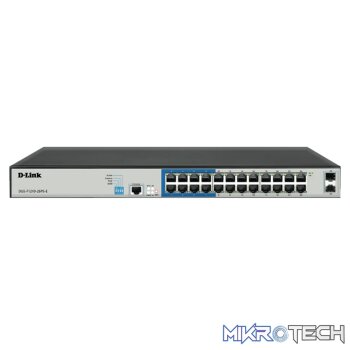 24 PoE 10/100/1000 ports + 2 Gigabit SFP ports Long Range Smart Switch 250W total POE budget; Max distance of 250m