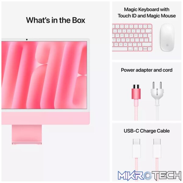 24-inch iMac with Retina 4.5K display: Apple M4 chip with 10-core CPU and 10-core GPU, 16GB, 256GB SSD - Pink,Model A3137 - Image 9