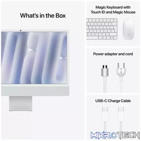 24-inch iMac with Retina 4.5K display: Apple M4 chip with 10-core CPU and 10-core GPU, 16GB, 256GB SSD - Silver,Model A3137 - Image 9