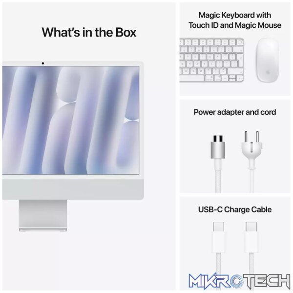 24-inch iMac with Retina 4.5K display: Apple M4 chip with 10-core CPU and 10-core GPU, 24GB, 512GB SSD - Silver,Model A3137 - Image 9
