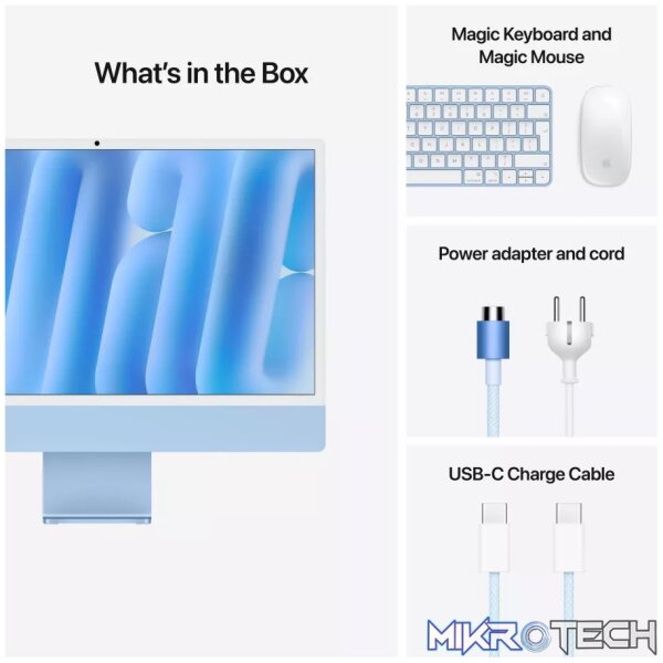 24-inch iMac with Retina 4.5K display: Apple M4 chip with 8-core CPU and 8-core GPU, 16GB, 256GB SSD - Blue,Model A3247 - Image 9