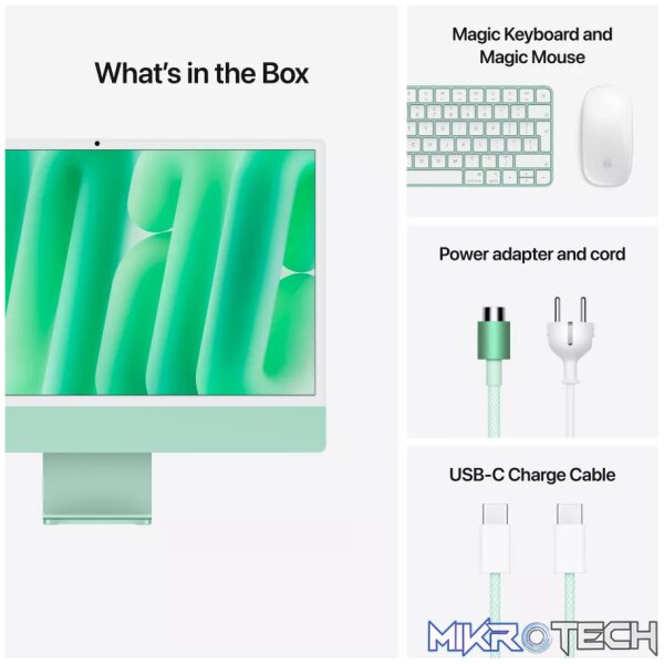 24-inch iMac with Retina 4.5K display: Apple M4 chip with 8-core CPU and 8-core GPU, 16GB, 256GB SSD - Green,Model A3247 - Image 9