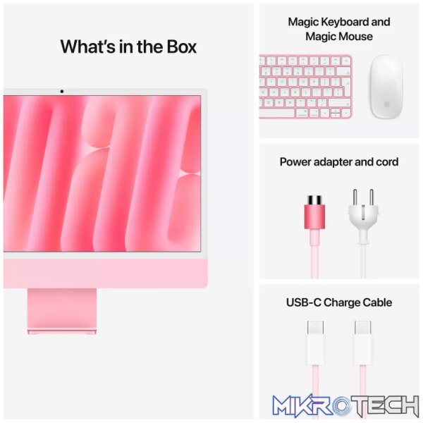 24-inch iMac with Retina 4.5K display: Apple M4 chip with 8-core CPU and 8-core GPU, 16GB, 256GB SSD - Pink,Model A3247 - Image 9