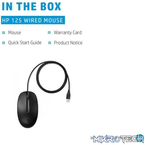 HP 125 Wired Mouse 265A9AA - Image 6