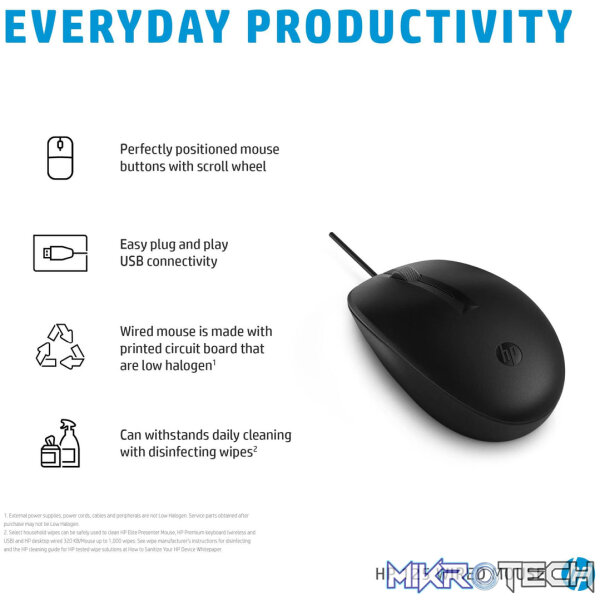 HP 125 Wired Mouse 265A9AA - Image 11