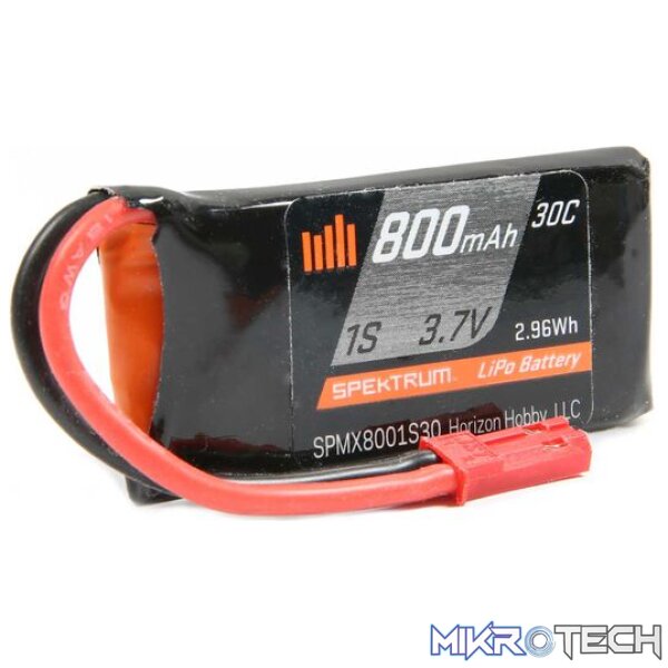 3.7V 800mAh 1S 30C LiPo Battery: JST 3.7V 800mAh 1S 30C LiPo Battery: JST