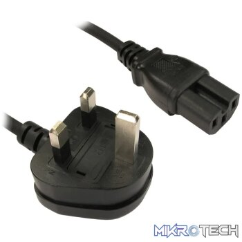 3pin UK PLUG TO IEC C13 POWER CABLE